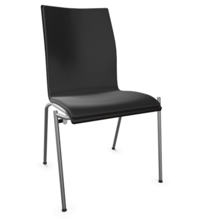 Thonet S 168 P-Buche Schwarz (TP 29) gebeizt I-LEDER I - Nero 622