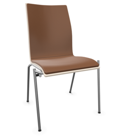 Thonet S 168 P-Buche Weiß (TP 200) lasiert gebeizt II-LEDER I - New Cognac 680