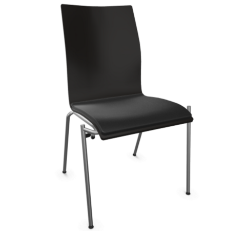Thonet S 168 SP-Buche Schwarz (TP 29) gebeizt I-LEDER I - Nero 622