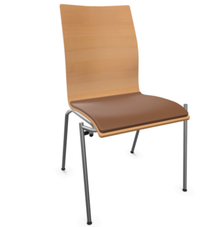 Thonet S 168 SP-Buche Natur (TP 17) gebeizt I-LEDER I - New Cognac 680