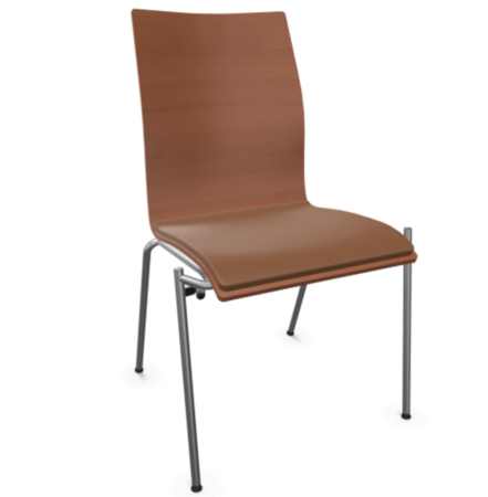 Thonet S 168 SP-Buche Kirschbaum (TP 44) gebeizt I-LEDER I - New Cognac 680