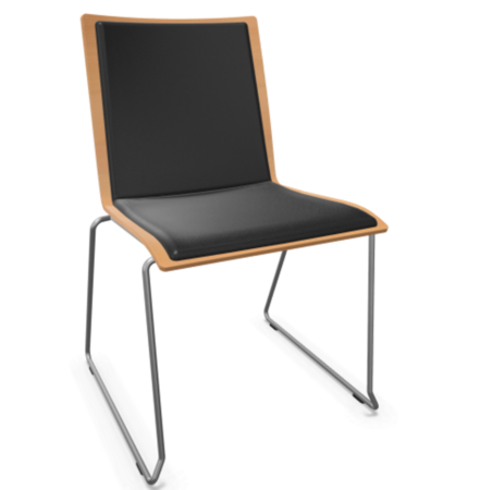 Thonet S 182 PST-Buche Natur (TP 17) gebeizt I-LEDER I - Nero 622