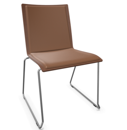 Thonet S 182 PST-Buche Nussbaum (TP 24) gebeizt I-LEDER I - New Cognac 680