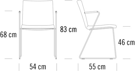 Thonet S 182 PVFST | Stahldrahtstuhl mit Armlehnen