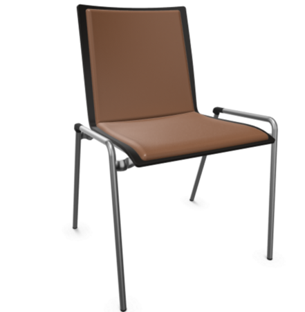 Thonet S 262 P-Buche Schwarz (TP 29) gebeizt I-LEDER I - New Cognac 680