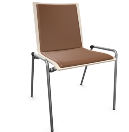 Thonet S 262 P-Buche Weiß (TP 200) lasiert gebeizt II-LEDER I - New Cognac 680