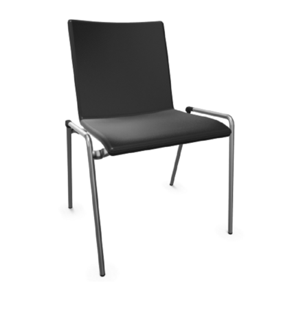 Thonet S 262 PV - Chrom - LEDER I - Nero 622