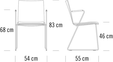 Thonet S 182 SPFST | Stahldrahtstuhl mit Armlehnen