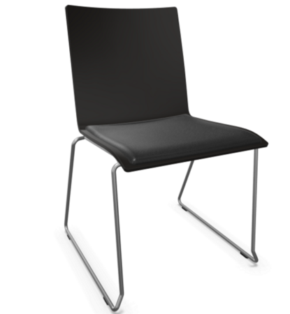 Thonet S 182 SPST | Stahldrahtstuhl - Buche Schwarz (TP 29) - LEDER I - Nero 622
