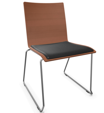Thonet S 182 SPST | Stahldrahtstuhl - Buche Kirschbaum (TP 44) - LEDER I - Nero 622