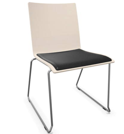 Thonet S 182 SPST | Stahldrahtstuhl - Buche Weiß (TP 200) - LEDER I - Nero 622