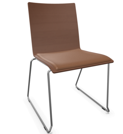 Thonet S 182 SPST | Stahldrahtstuhl - Buche Nussbaum (TP 24) - LEDER I - New Cognac 680