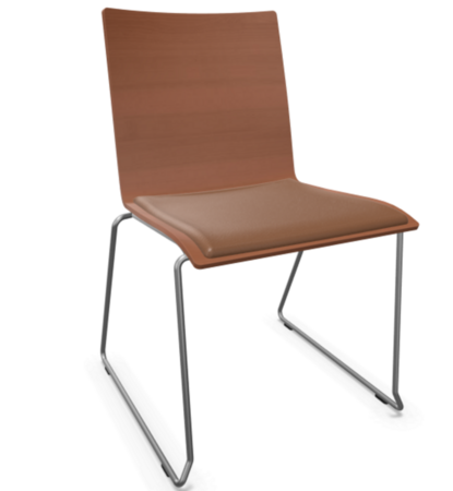 Thonet S 182 SPST | Stahldrahtstuhl - Buche Kirschbaum (TP 44) - LEDER I - New Cognac 680