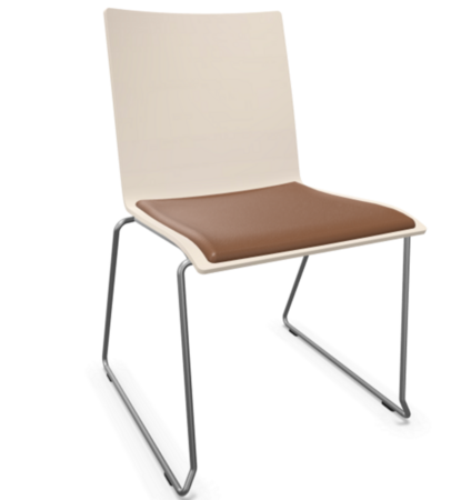 Thonet S 182 SPST | Stahldrahtstuhl - Buche Weiß (TP 200) - LEDER I - New Cognac 680
