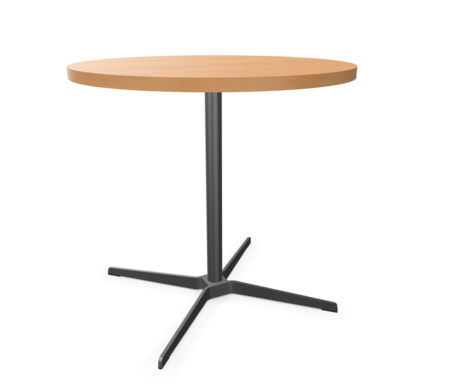 Edelstahloptik - Durchmesser 80 cm - Buche natur (TP 17) - Tischkante gerade