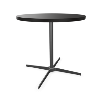 Edelstahloptik - Durchmesser 80 cm - Buche schwarz (TP 29) gebeizt - Tischkante gerade