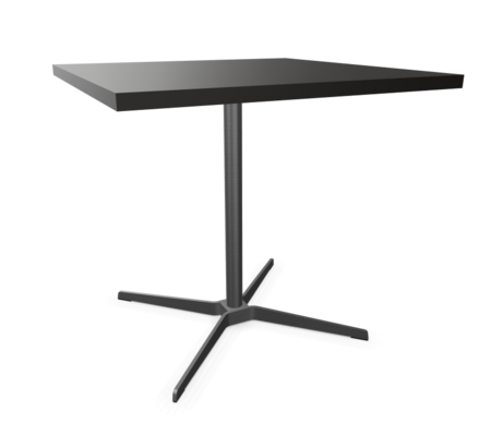 Edelstahloptik - 80 x 80 cm - Buche schwarz (TP 29) gebeizt - Tischkante gerade