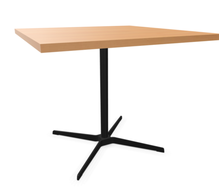 schwarz (TS 9005) lackiert - 90 x 90 cm - Buche natur (TP 17) - Tischkante gerade