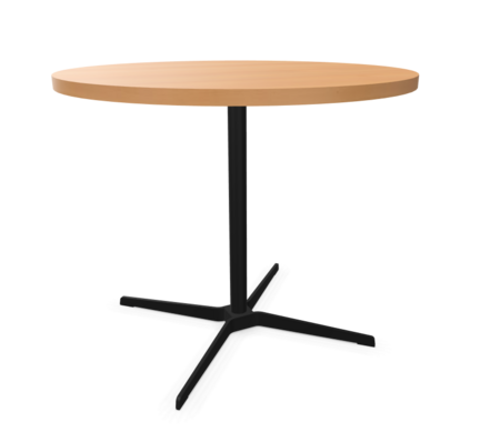schwarz (TS 9005) lackiert - Durchmesser 90 cm - Buche natur (TP 17) - Tischkante gerade