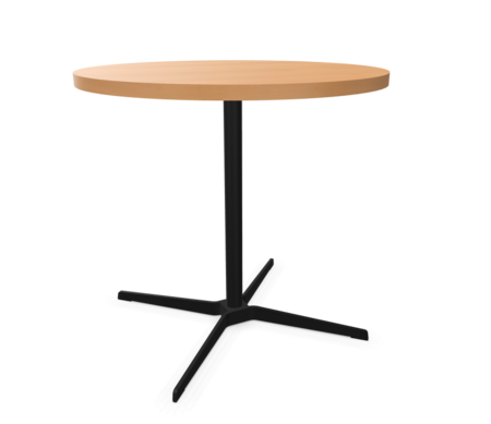 schwarz (TS 9005) lackiert - Durchmesser 80 cm - Buche natur (TP 17) - Tischkante gerade