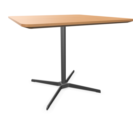 Edelstahloptik - Buche natur (TP 17) - 90 x 90 cm, Ecken gerundet (R = 60 mm) - Unterseite umlaufend abgeschrägt, MDF klar lackiert
