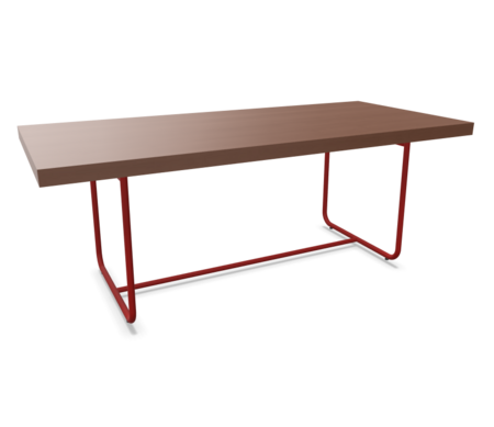 tomatenrot (TS 3013) lackiert  -  Buche nussbaum (TP 24) gebeizt