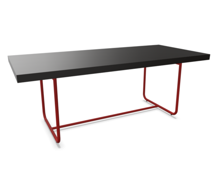tomatenrot (TS 3013) lackiert  -  Buche schwarz (TP 29) gebeizt