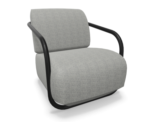 Esche schwarz mit Naturholzlack lackiert  -  Divina Melange 3 120 hellgrau (Stoff IV)