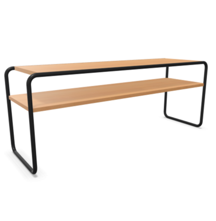 Thonet S 43 Klassik-Tiefschwarz (RAL 9005) pulverbeschichtet-Buche Natur (TP 17) gebeizt I