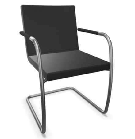 THONET S 60 V-Chrom-LEDER I - Nero 622
