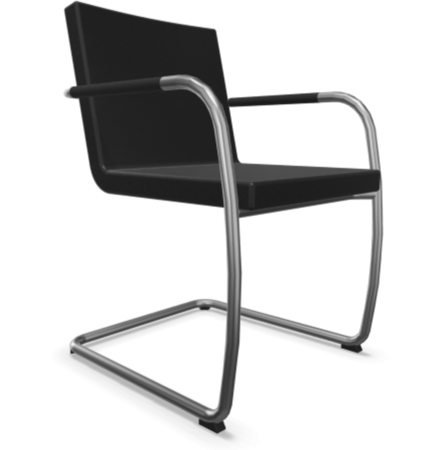 THONET S 60 V-Chrom-LEDER I - Nero 622