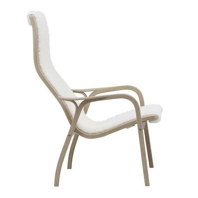 Swedese Lamino Sessel:Buche-Schaffell Weiss