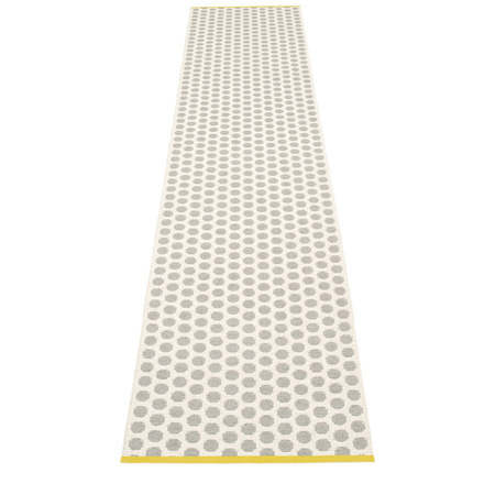 Pappelina Noa - Warm Grey · Vanilla · Mustard Edge - 70 x 350 cm