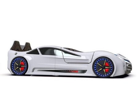 Autobett Racing XR 9 mit Flügeltüren - Kinderbett - Weiß