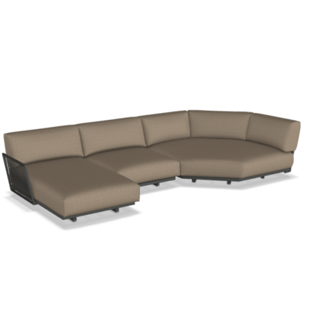 Fast Solaris Scomp02 - Sofa-Kombination - Gestell 9-Metallic Grey / Stoffkissen NANO-Hazel