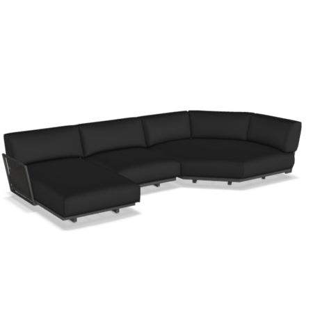 Fast Solaris Scomp02 - Sofa-Kombination - Gestell 2-Black / Stoffkissen SNE-Black