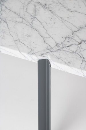 Objekto Quattro Cantoni Couchtisch / Marmor & Stahl - Blanc poli - Blau