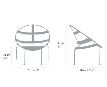 Objekto FDC1 Sessel / Leder & Stahl - Neuausgabe 50' - Schwarz