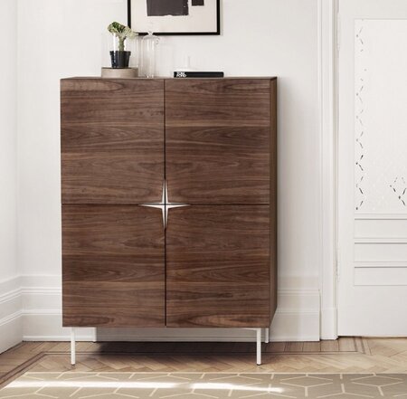 Morana Flop Highboard - Walnut/White
