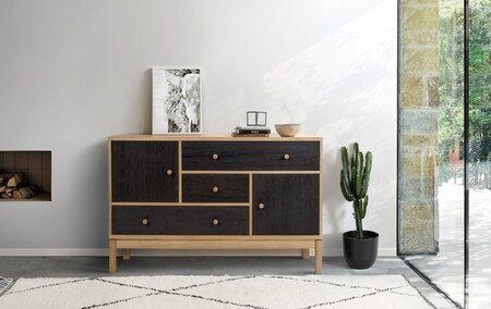 Morana Abbeywood Sideboard - Oak / Charcoal
