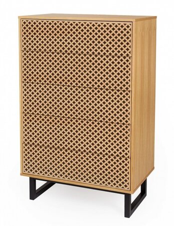 Morana Camden Bedroom Chest Diamond Print Oak