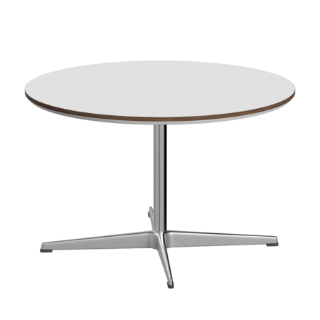 Fritz Hansen A222 Tischserie Säulenfuss - Satin Polierter Aluminium - Weiß (032)