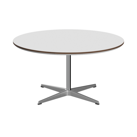 Fritz Hansen A223 Tischserie Säulenfuss - Satin Polierter Aluminium -Weiß (032)