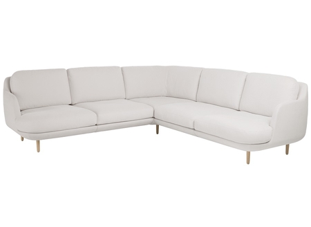 Fritz Hansen Lune JH510 Ecke Sofa 5 sitzer Eiche Beine - Linara 2494/340, Grey mist