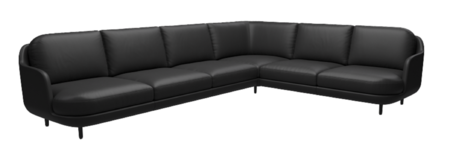 Fritz Hansen Lune™ JH610 - 6-sitzer Ecksofa - Soft-Black