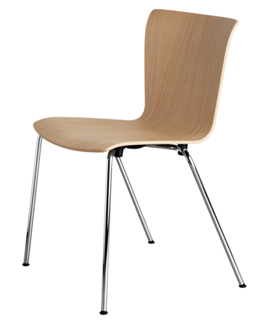 Fritz Hansen Vico Duo VM110 Veneer - veneer oak verchromter stahl