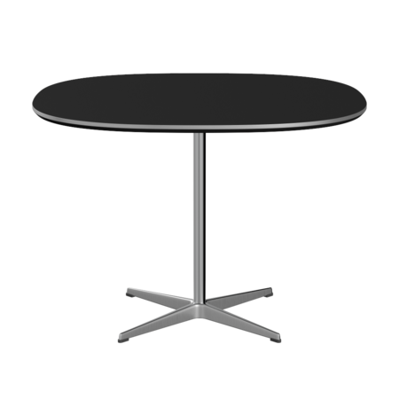 Fritz Hansen A603 Super-zirkularer Tisch -Satin Polierter Aluminium -Schwarz (720)