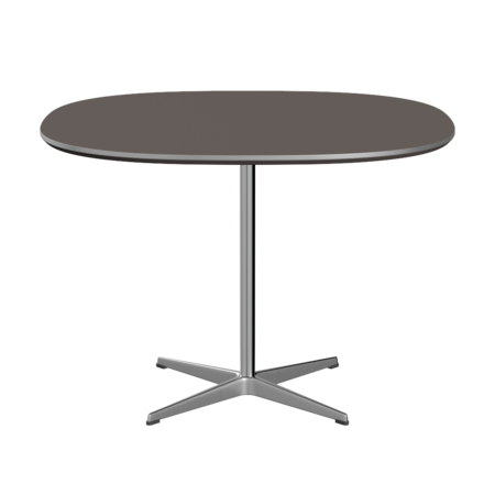 Fritz Hansen A603 Super-zirkularer Tisch -Satin Polierter Aluminium -Grau (718)