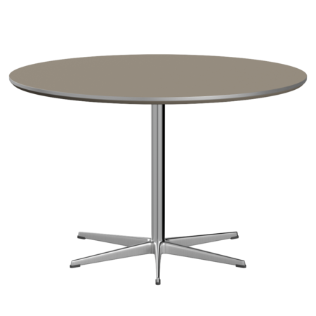 Fritz Hansen Zirkular A825 Zirkular Tisch Satinpoliertes Aluminium - Satin Polierter Aluminium & Brown Ottawa