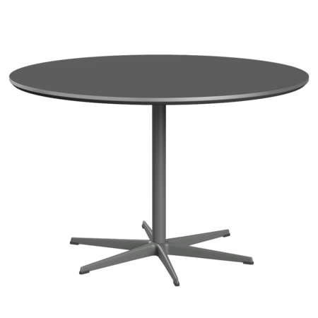 Fritz Hansen Zirkular A826 Zirkular Tisch Satinpoliertes Aluminium- Silver Grey & Brown Ottawa